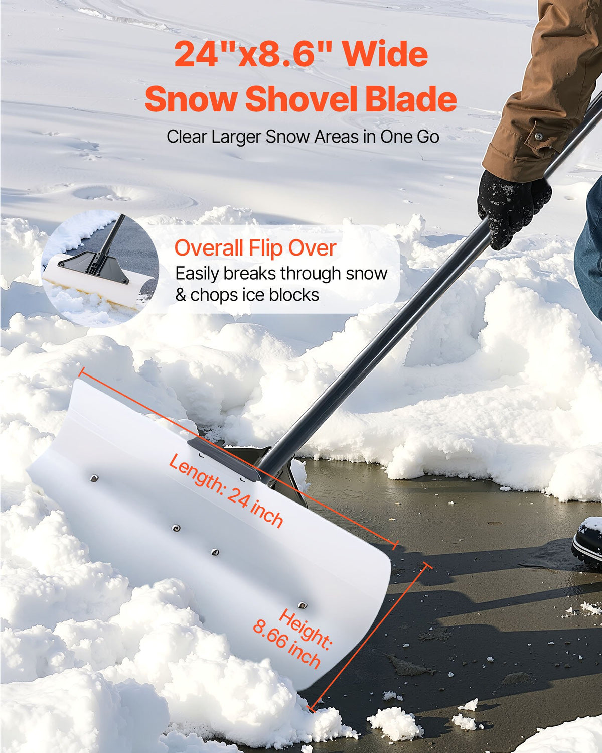 VEVOR Snow Pusher Shovel