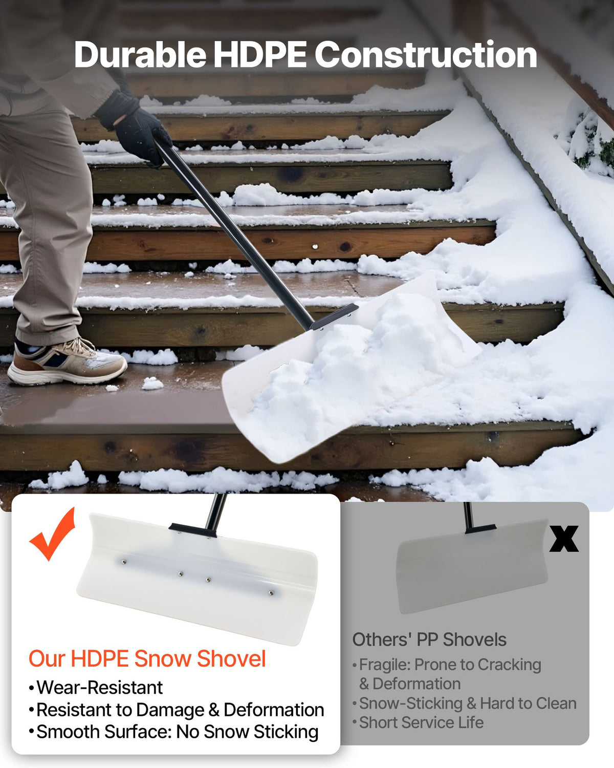 VEVOR Snow Pusher Shovel