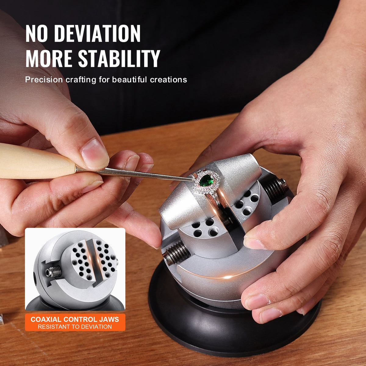 VEVOR Ball Vise, 7.6 cm Engraving Setting Tool, 360° Rotation Engraving Block Vise, 30 PCS Attachment Jewelry Engraving Block Tools Standard Block for Gemstone Inlay and Small-Scale Engraving
