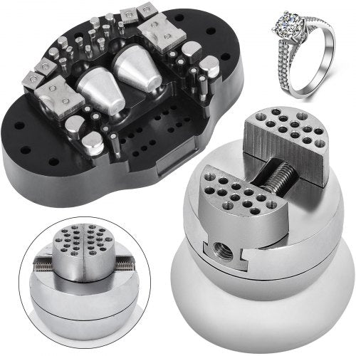 VEVOR Ball Vise, 3" Engraving Setting Tool, 360° Rotation Engraving Block Vise, 30 PCS Attachment Jewelry Engraving Block Tools Standard Block for Gemstone Inlay and Small-Scale Engraving
