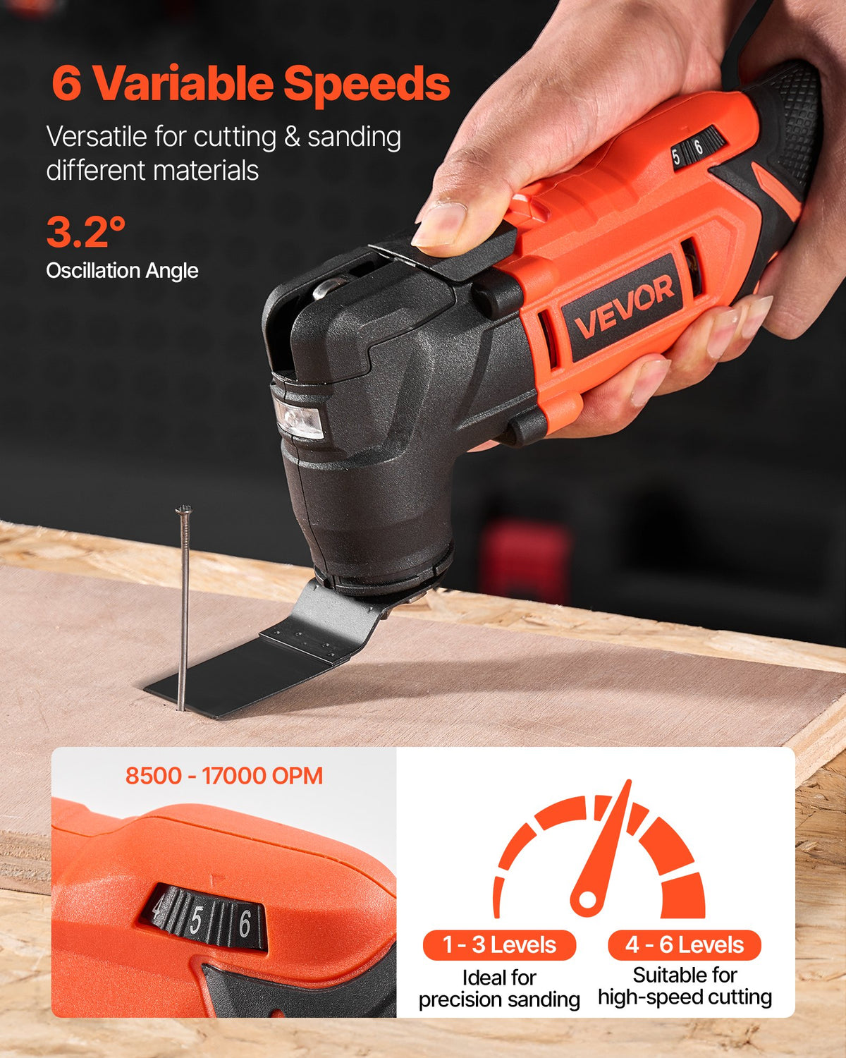 VEVOR Cordless Oscillating Tool