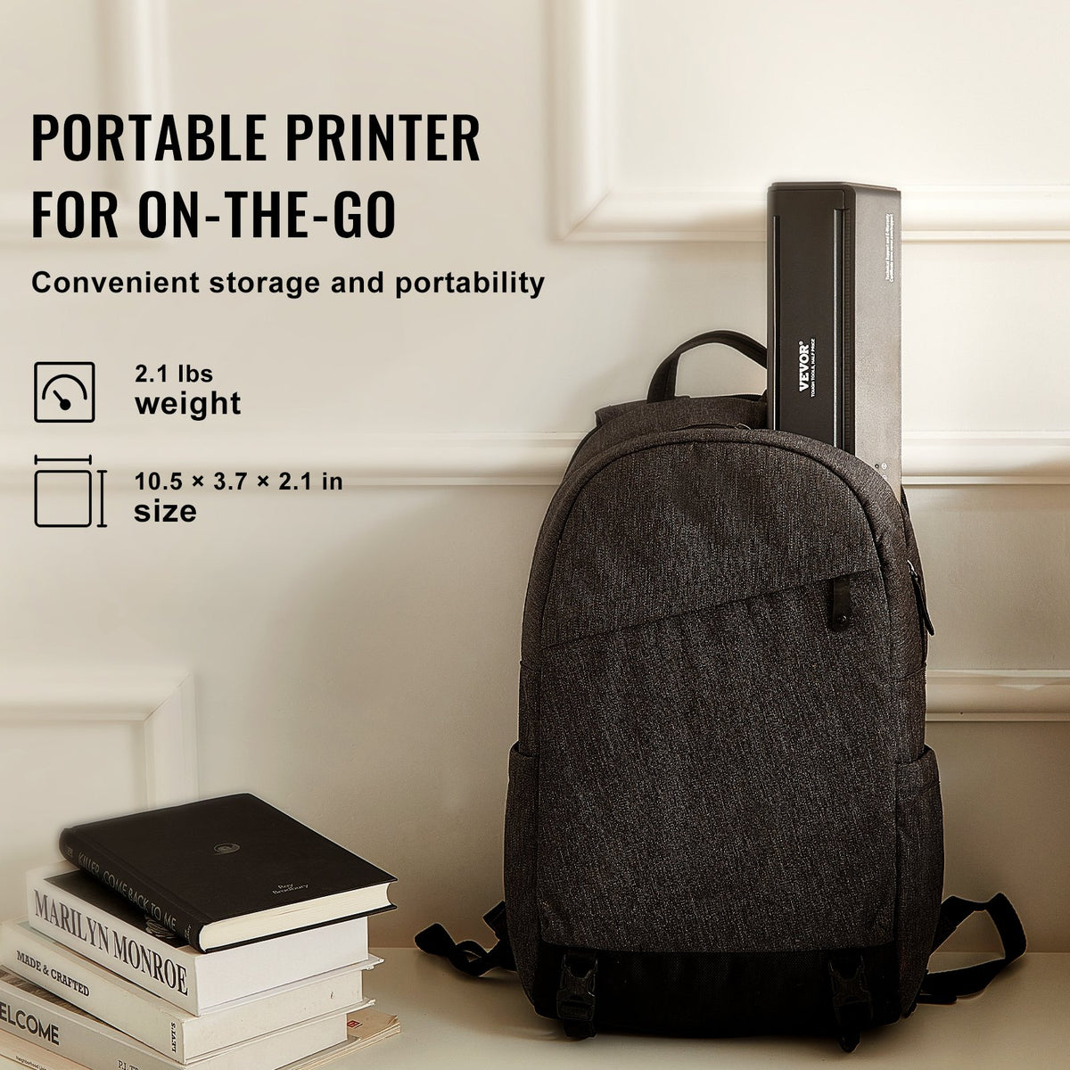 VEVOR Tattoo Transfer Stencil Printer, Wireless Bluetooth Tattoo Stencil Printer Machine with 10Pcs Transfer Paper and Cloth Bag, Portable Tattoo Printer for Android and iOS Phone, iPad and PC