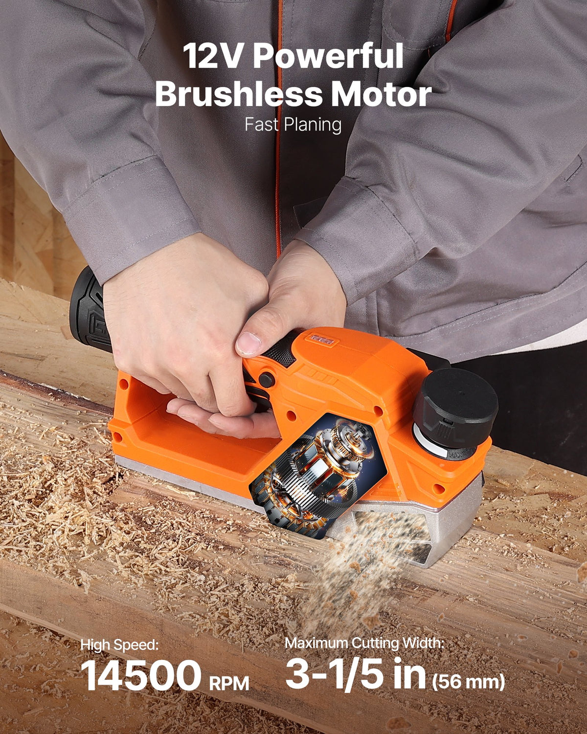 VEVOR Cordless Handheld Planer