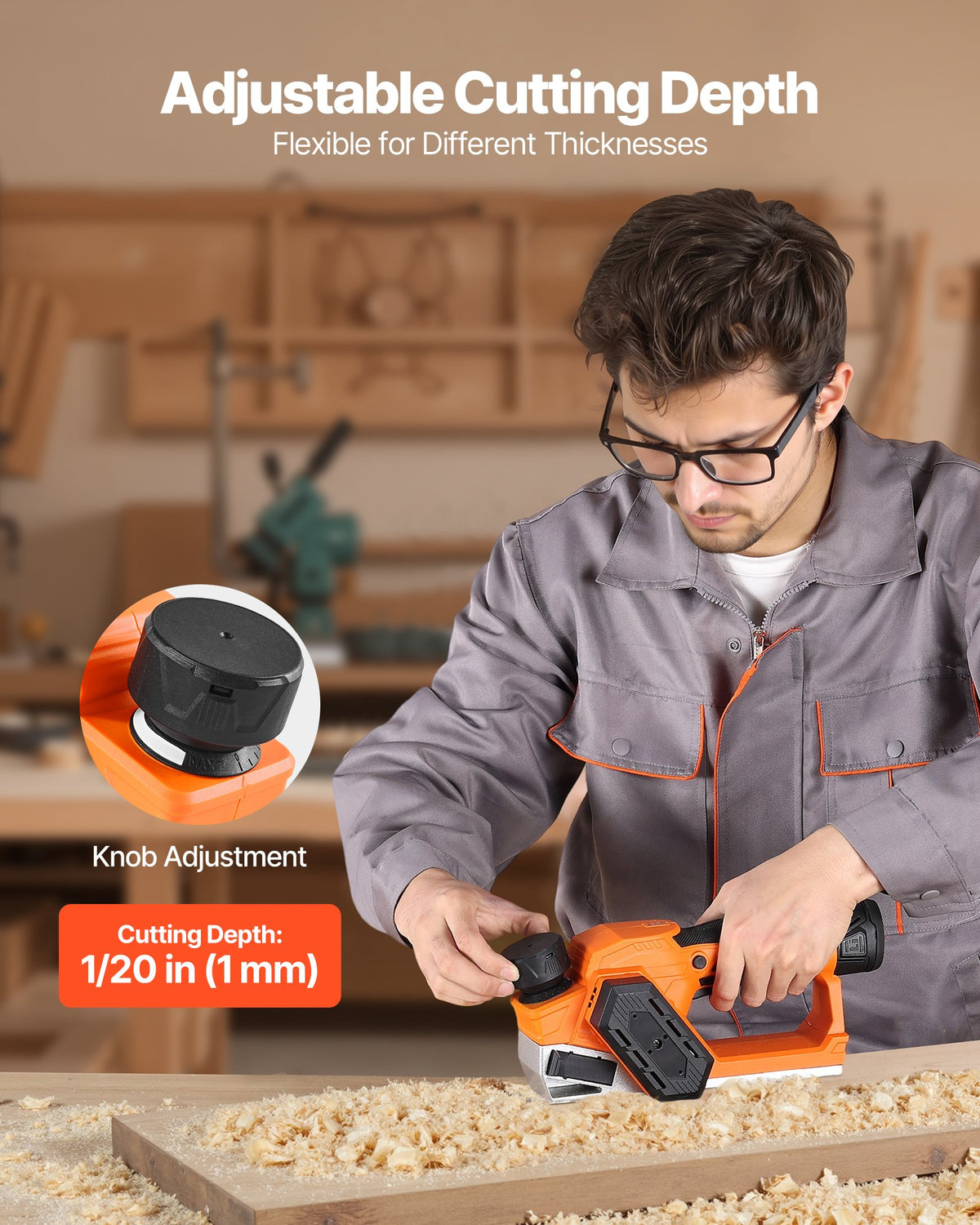 VEVOR Cordless Handheld Planer