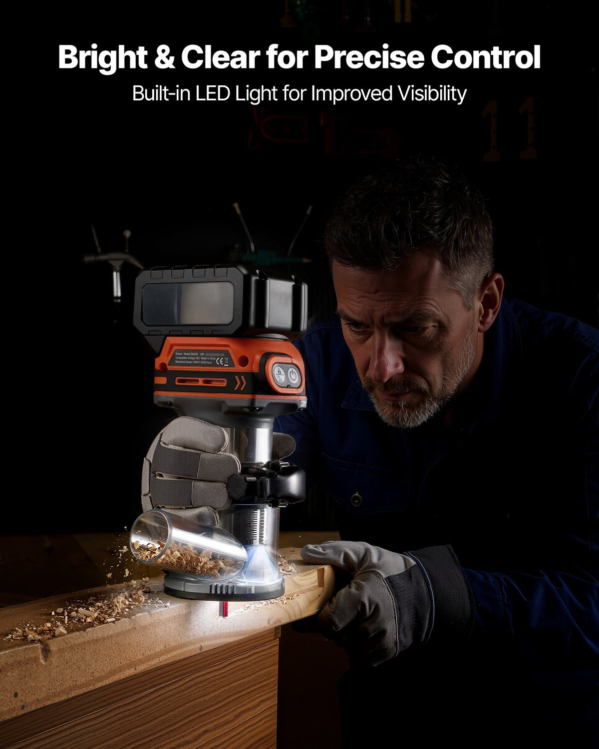 VEVOR Cordless Wood Router, Brushless Motor, Compact Variable Speed Palm Router with Fixed Base, Dust Hood, Edge Trimmer Tool for Woodworking, Compatible with Makita Batteries (Battery Not Included)