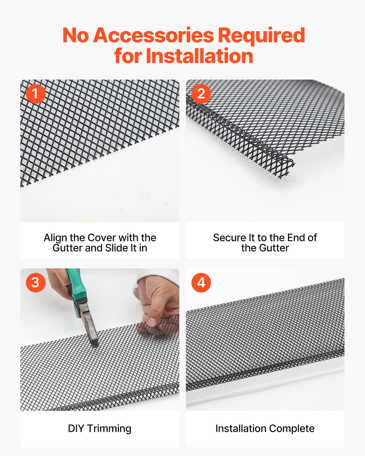 VEVOR Gutter Guard, 152.4 mm Powder-Coated Steel Gutter Screen, Heavy-Duty 36.58 m Length, 1.02 mm Thick, Leaf Guard for Debris and Leaves, Easy DIY, Fits 152.4 mm Standard Systems, 40 Pack, Black