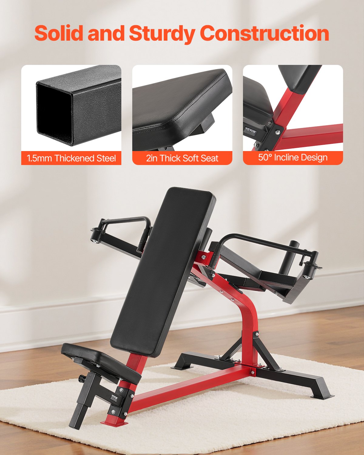 VEVOR Incline Chest Fly and Rear Delt Fly Machine, 450 LBS Chest Machine, Adjustable Fitness Chest Bench Set, Home Gym Equipment for Upper Body Strength Training Machine