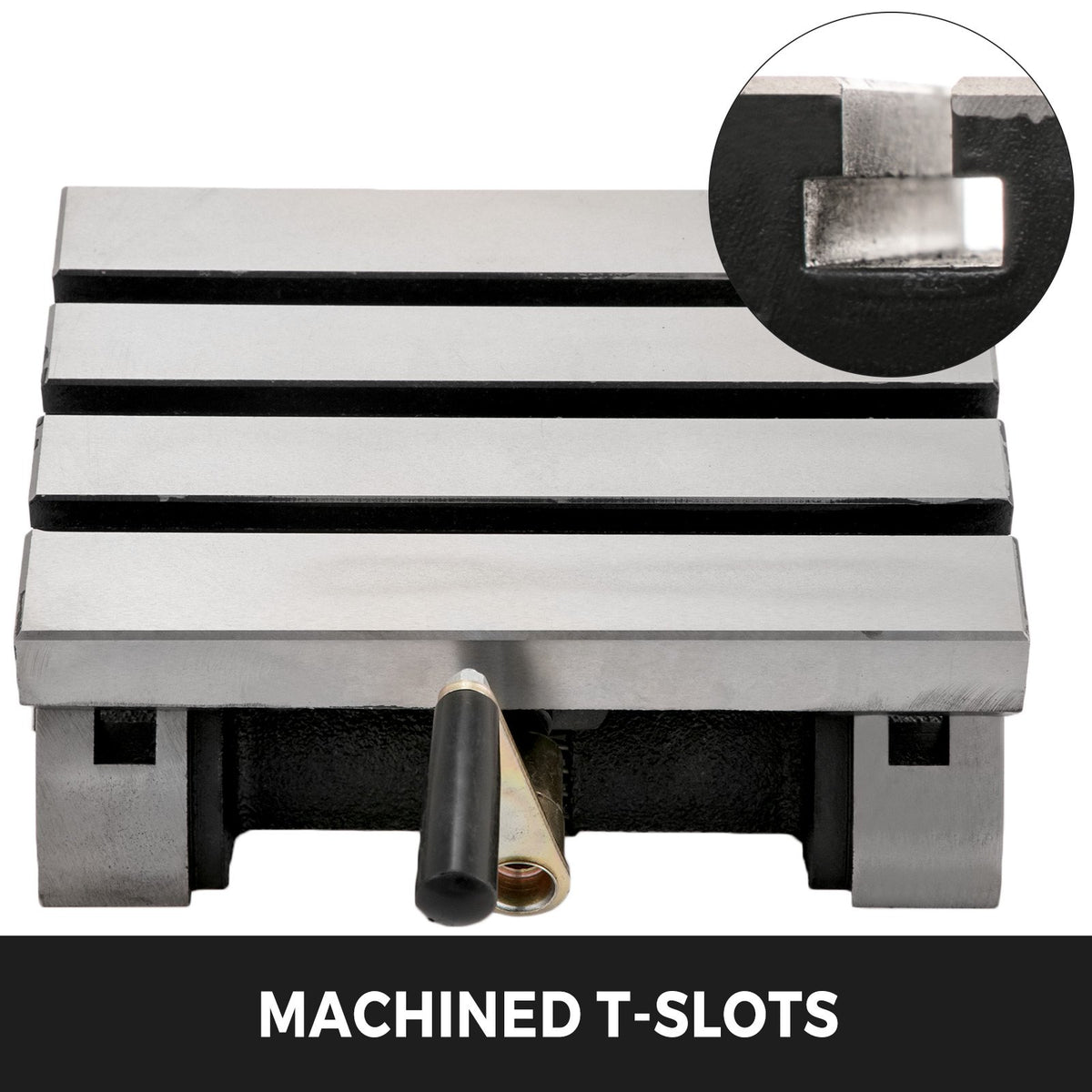 VEVOR Tilting Milling Table 25.4x17.8 cm(10x7inch) Tilting Angle Milling Machine 0-80°Adjustable Swivel Angle Plate with 3 T-slots and an Adjustable Crank Handle Heavy Duty Tilting Milling Machine for Grinding