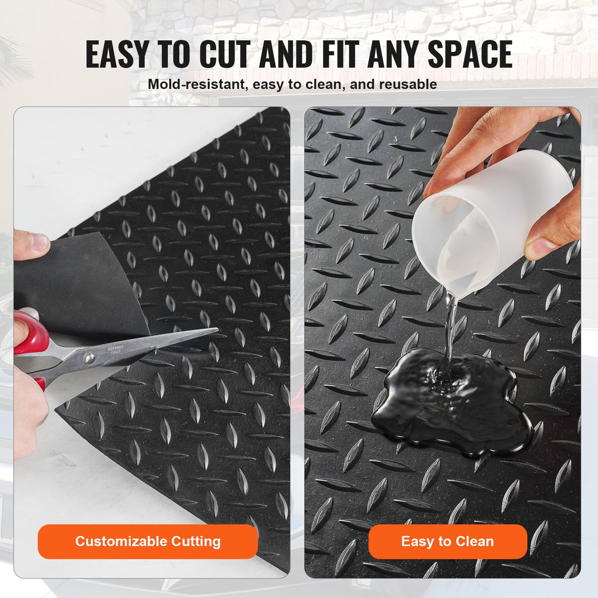 VEVOR Diamond-Plate Rubber Flooring Roll