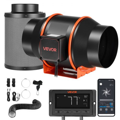 VEVOR Inline Duct Fan Kit Carbon Filter