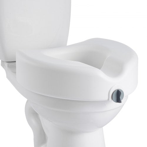 VEVOR Raised Toilet Seat, 158.8 kg Capacity, 127 mm Lift Height, Commode Elevated Toilet Seat Riser with Enlarged Opening for Seniors, Elderly, Handicap, Disabled, Adults, Fits Elongated & Round Bowl
