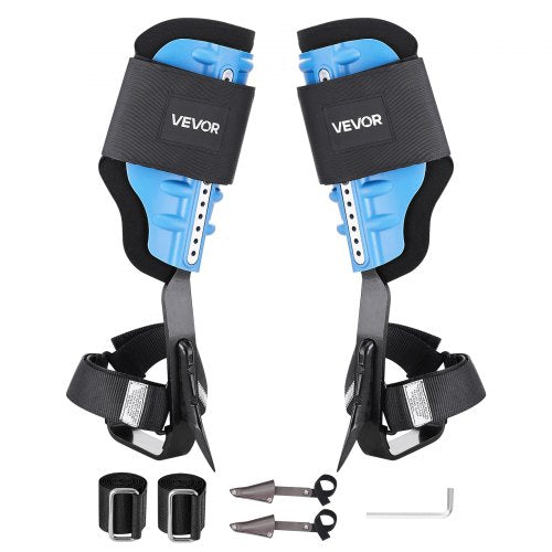 VEVOR Tree Climbing Spikes, Height-Adjustable Tree Climbing Gear with Straps & Padding Cushion, 159 kg Load Capacity, Heavy Duty Steel Climb Spurs Arborist Equipment for Fruit Picking Hunting