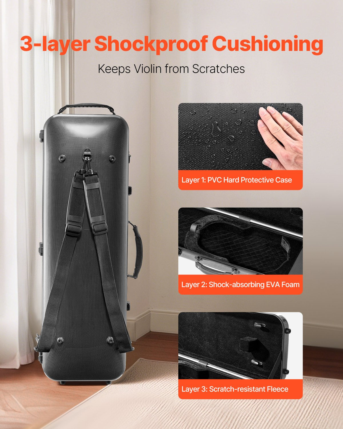 VEVOR 4/4 Full Size Violin Case