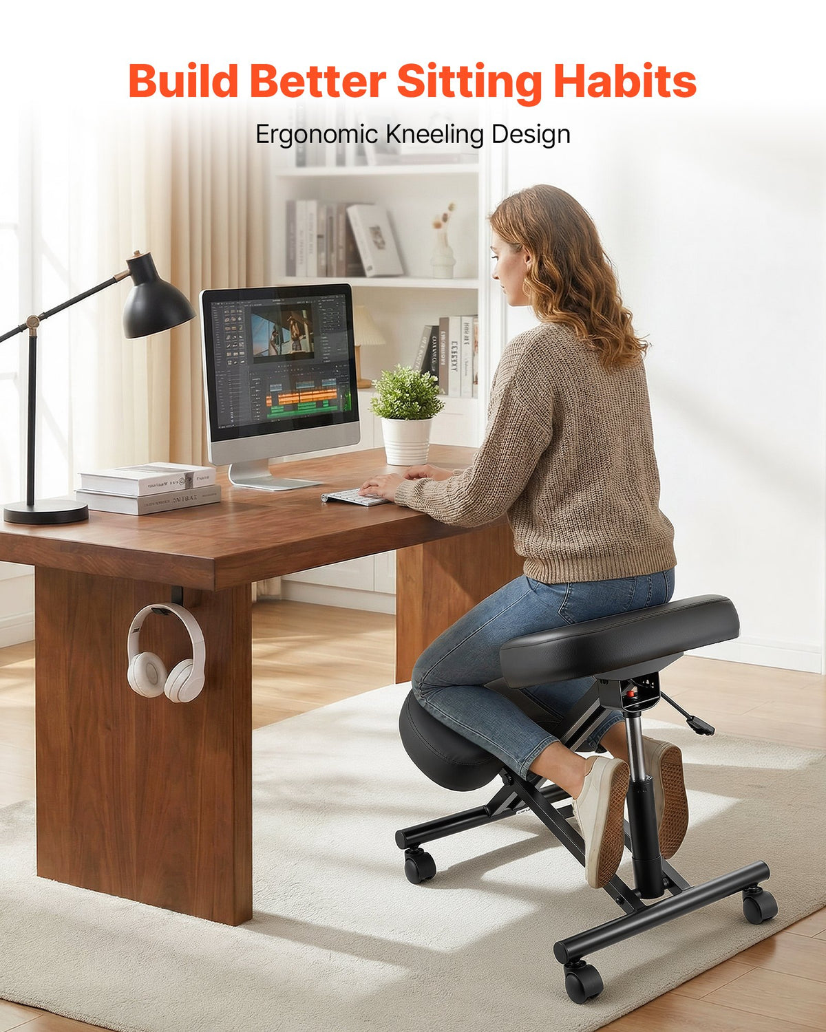 VEVOR Ergonomic Kneeling Chair with Wheels
