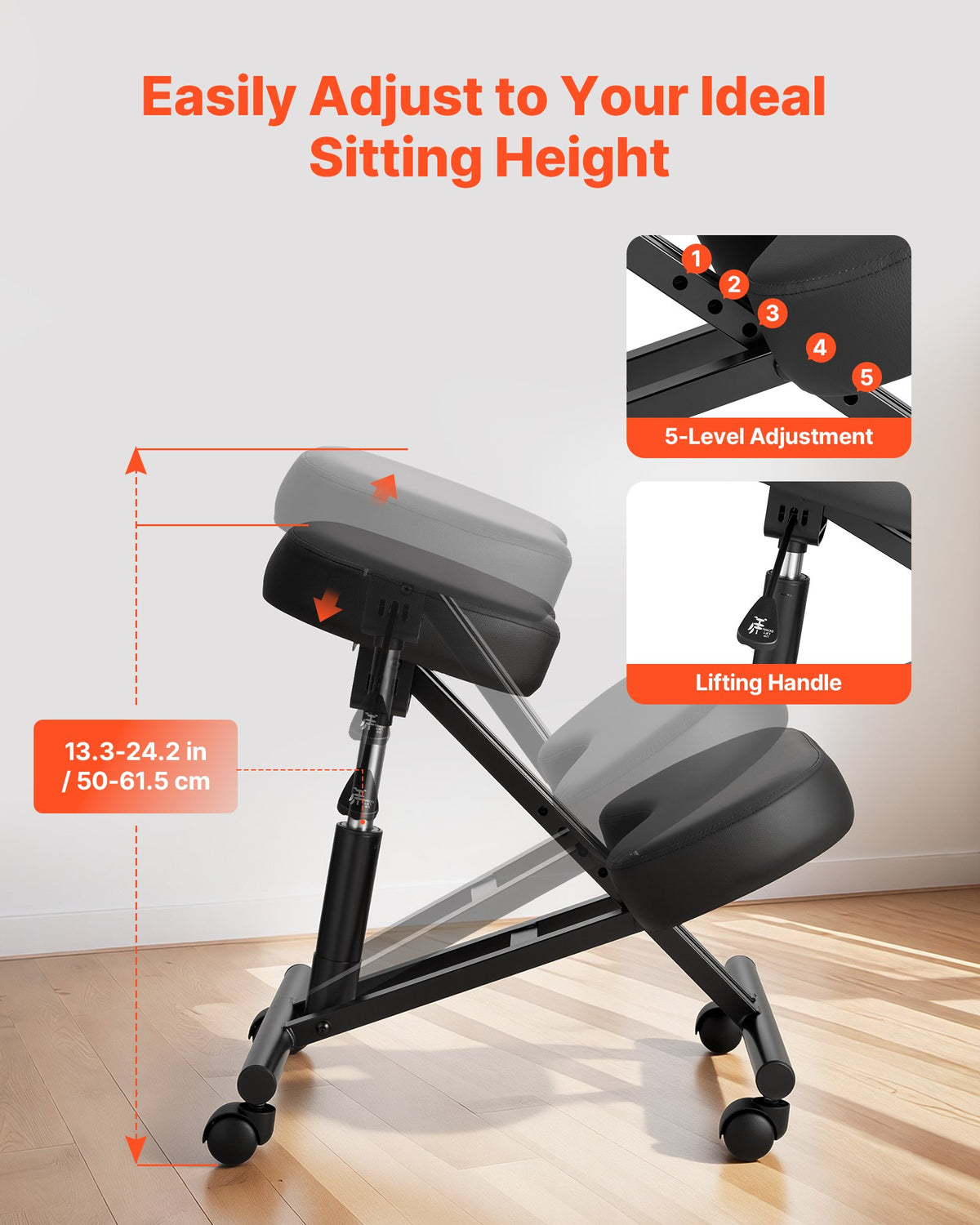 VEVOR Ergonomic Kneeling Chair with Wheels