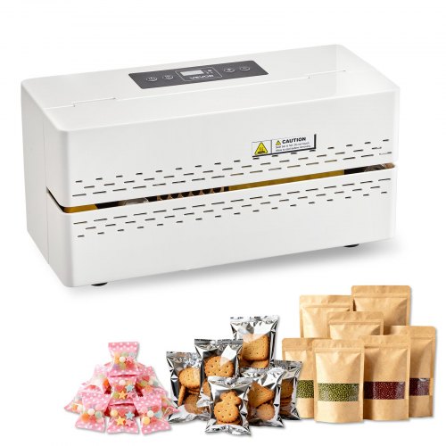 VEVOR Continuous Sealing Machine, 8-12 mm Seal Width, Automatic Continuous Band Sealer with Digital Temperature Control, Automatic Shutdown, Heat Sealing Machine for 0.06-0.2 mm Plastic Bags