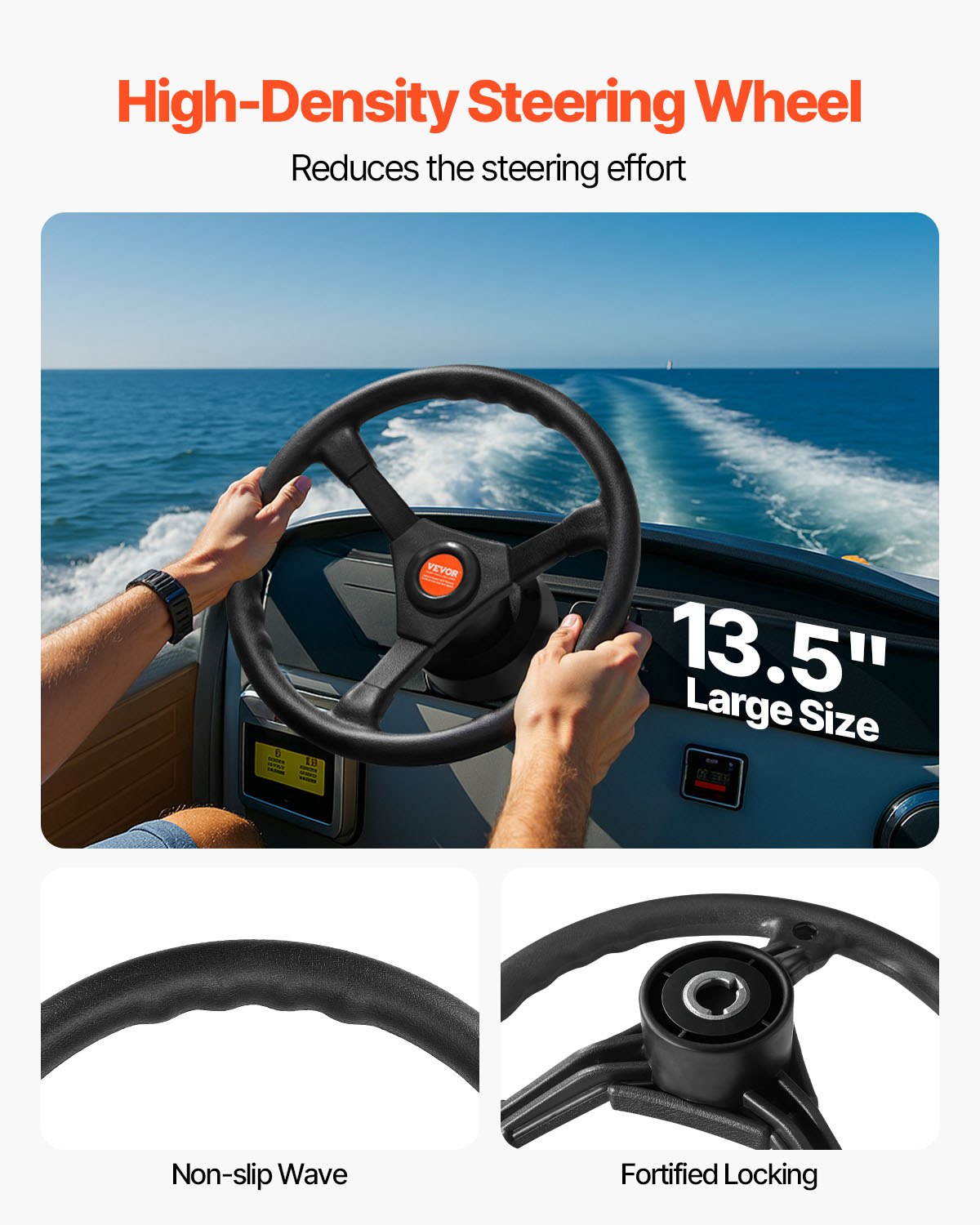 VEVOR SS13712 12 Quick Connect Rotary Steering Package with 33 cm Wheel