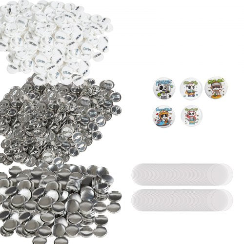 VEVOR 500 Sets 1 inch 25mm Pin Back Button Parts