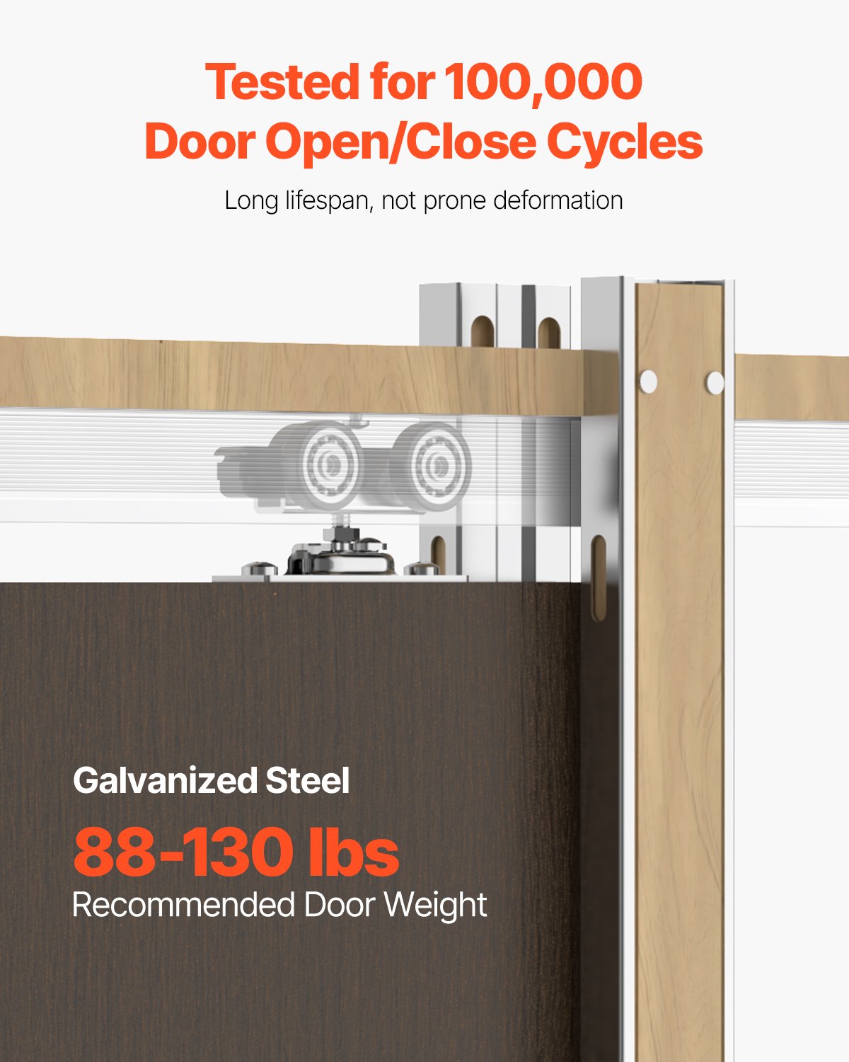 VEVOR Pocket Door Frame Kit 812.8 mm Pocket Door Kit Steel-Wrapped Studs, For Home Doors, Two-Way Soft Close Mechanism, Smooth & Quiet Sliding, Space-Saving Hidden Installation, Adjustable Width
