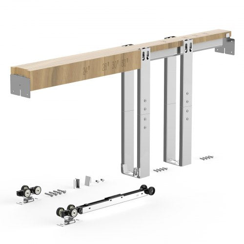VEVOR Pocket Door Frame Kit 914.4 mm Pocket Door Kit with Steel Studs, For Home Doors, Two-Way Soft Close Mechanism, Smooth & Quiet Sliding, Space-Saving Hidden Installation, Adjustable Width