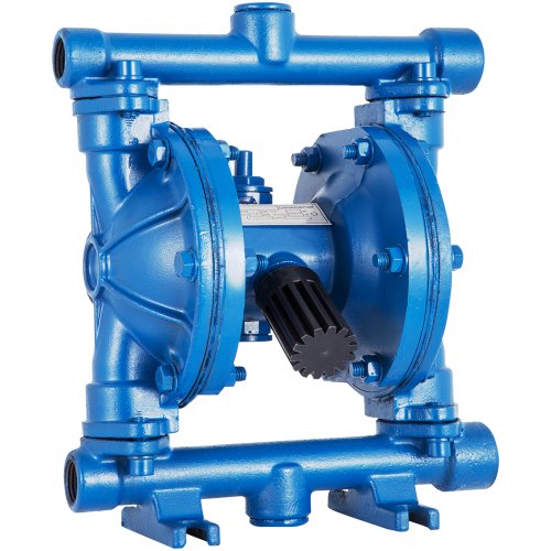 VEVOR Air-Operated Double Diaphragm Pump, 1/2 in Inlet & Outlet, Cast Iron Body, 11.4L/min(3GPM) & Max 90 PSI, Nitrile Diaphragm Pneumatic Transfer Pump for Petroleum, Diesel, Oil & Low Viscosity Fluids