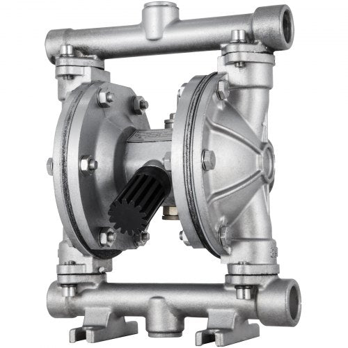 VEVOR Air-Operated Double Diaphragm Pump, Inlet & Outlet, Stainless Steel Body, 11.4L/min(3GPM), PTFE Diaphragm Pneumatic Transfer Pump for Petroleum, Diesel, Oil & Low Viscosity Fluids
