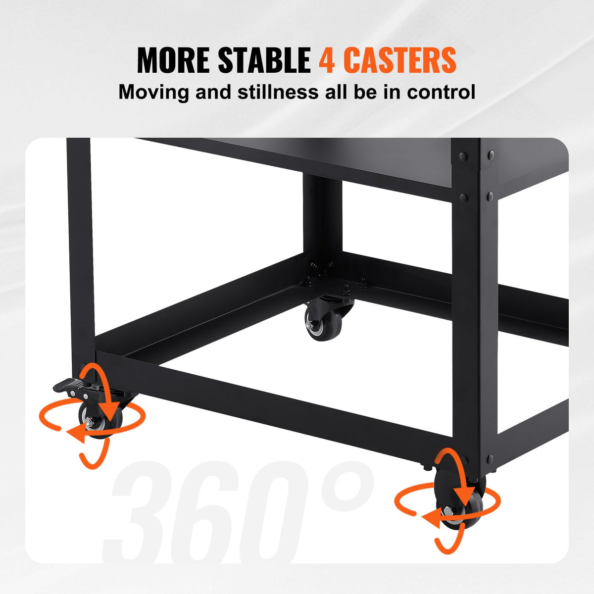 VEVOR Planer Stand, 100 lbs/ 45 kg heavy loads, Three-Gear Height Adjustable thickness planer table,with 4 Stable Casters & Storage Space, for most planers, saws, bench-top machines, power tools