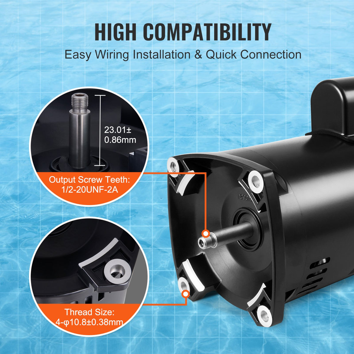 VEVOR 1 HP Pool Pump Motor