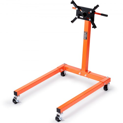 VEVOR Engine Stand, 1300 LBS Rotating Engine Stand with 360 Degree Adjustable Head, Steel Engine Block Stand with Tray, 4-Caster, 4 Adjustable Arms, for Vehicle Maintenance