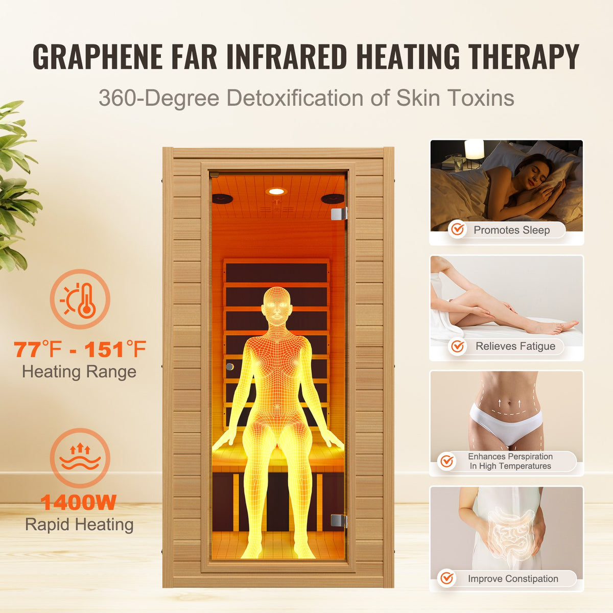VEVOR Far Infrared Wooden Sauna