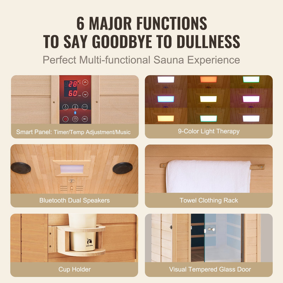 VEVOR Far Infrared Wooden Sauna