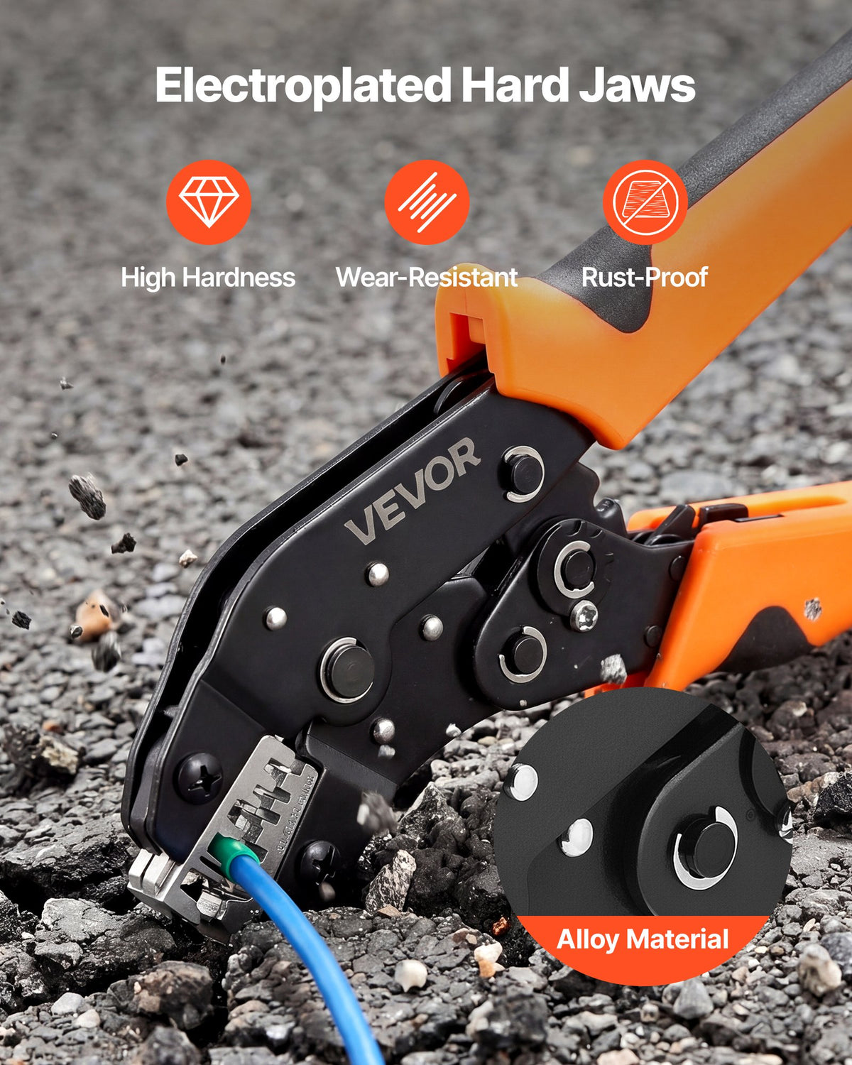 VEVOR Crimping Tool, 0.25-4 mm² Ratcheting Wire Crimper Tool, Labor-Saving Electrical Terminal Crimp Pliers with Clear Metric & AWG Markings, Quick Release, Adjustable Pressure for Multiple Terminals