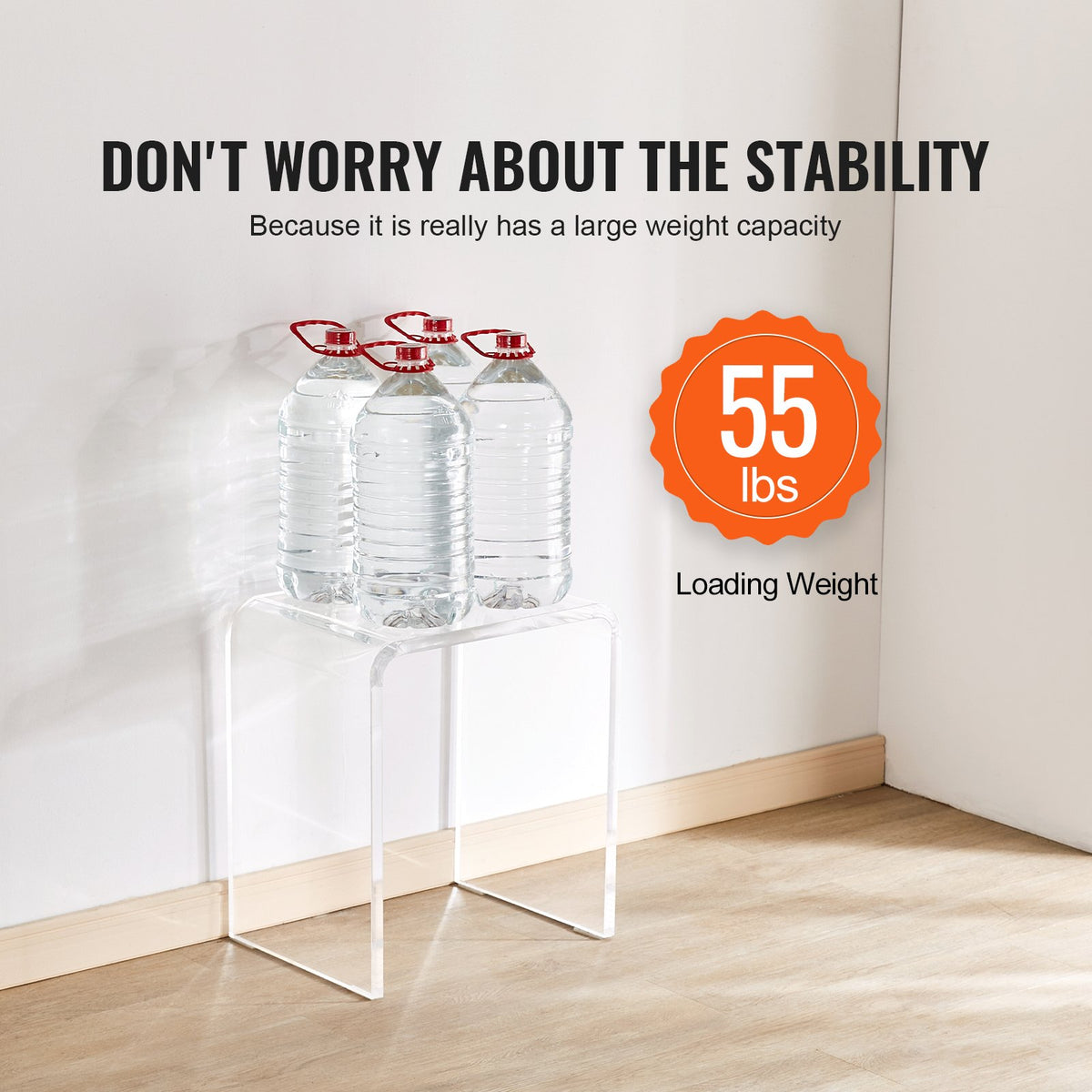 VEVOR Acrylic End Table, 2 pcs C-Shaped Lucite Side Tables, Clear Acrylic Side Table for Drink, Food, Snack used in Living Room, Bedroom, and Study