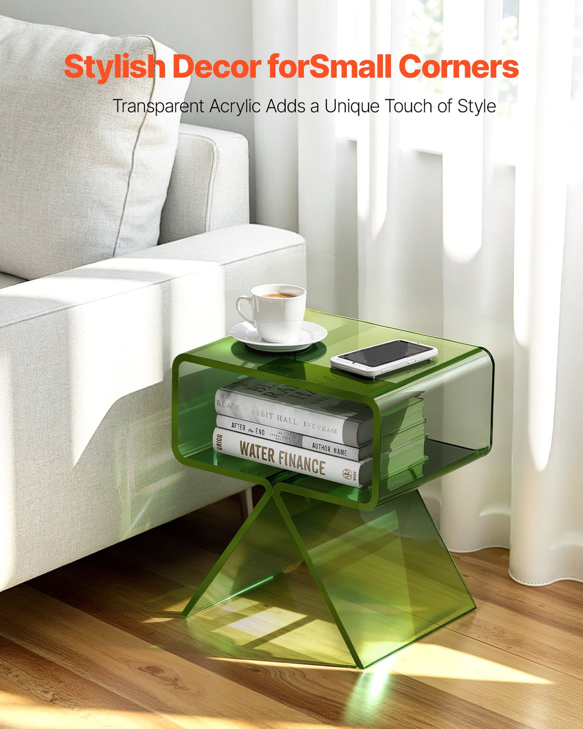 VEVOR Acrylic Nightstand Side Table