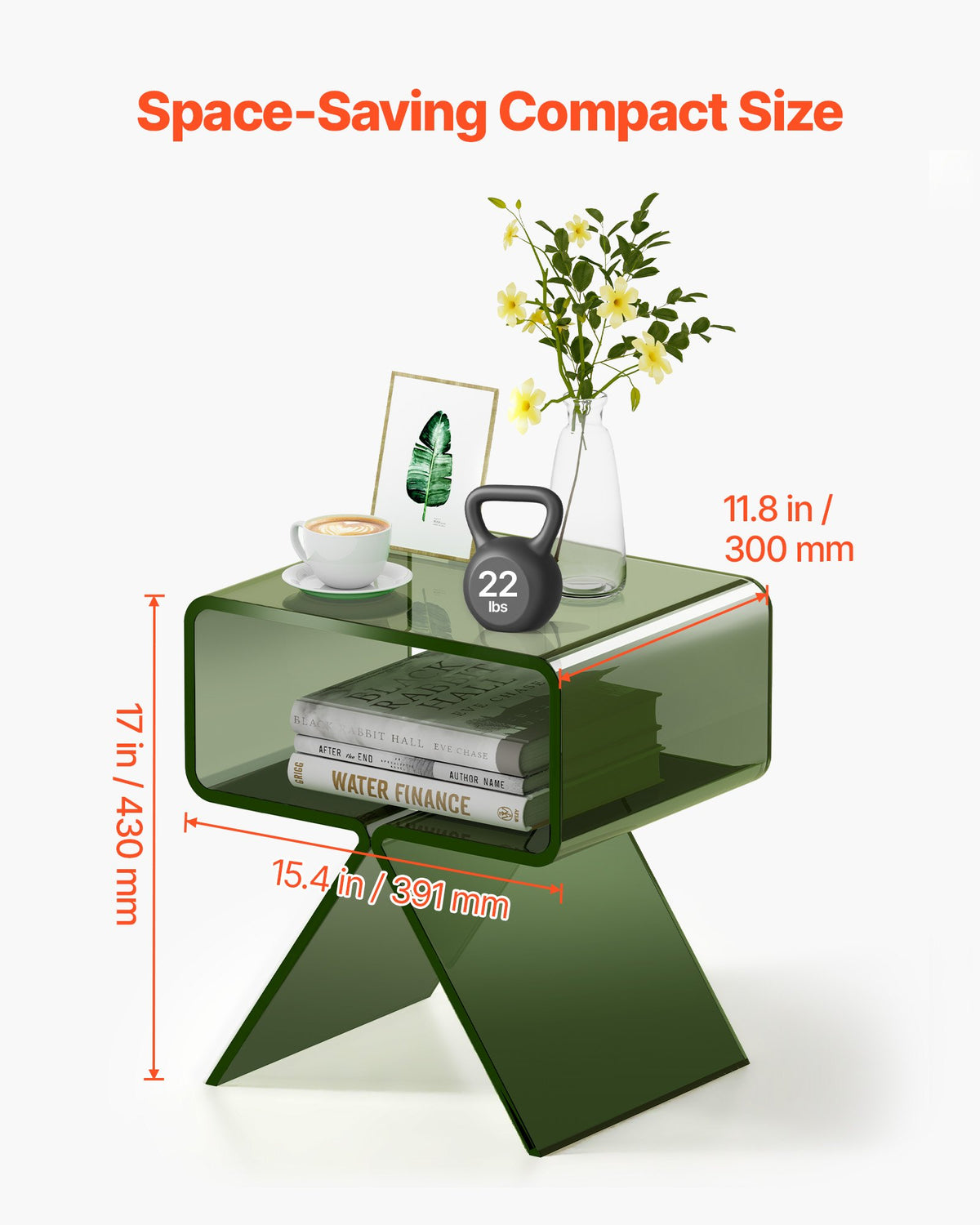 VEVOR Acrylic Nightstand Side Table