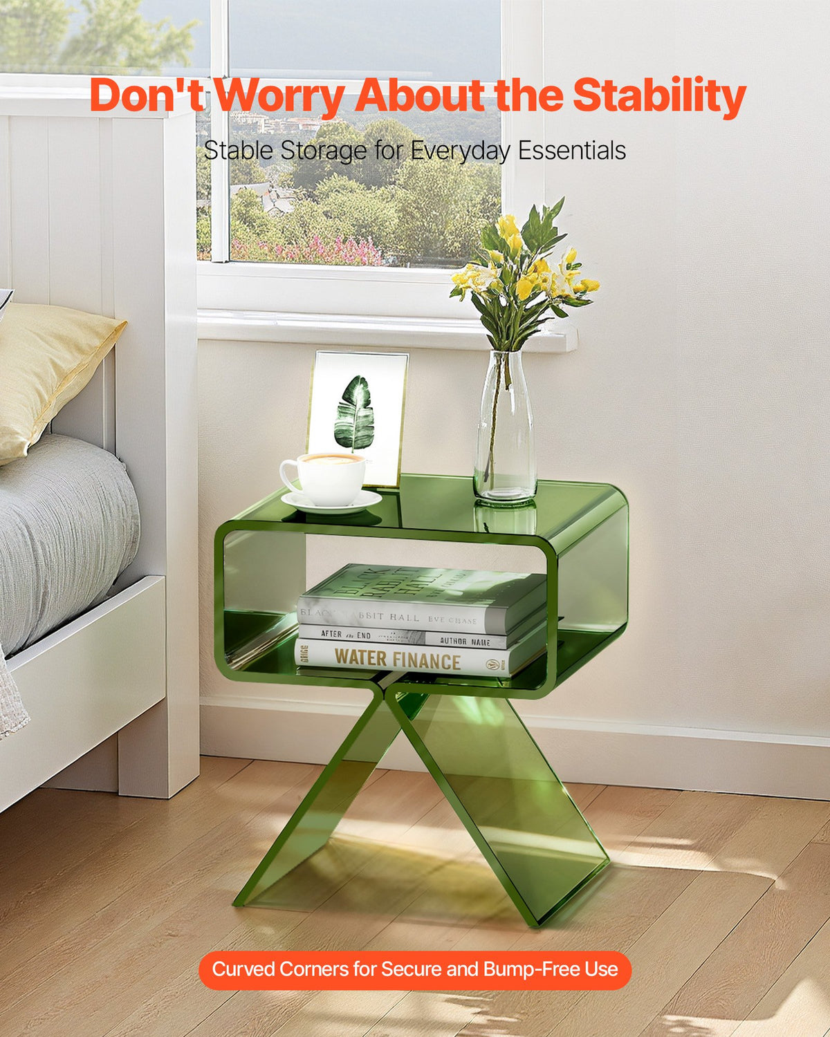 VEVOR Acrylic Nightstand Side Table