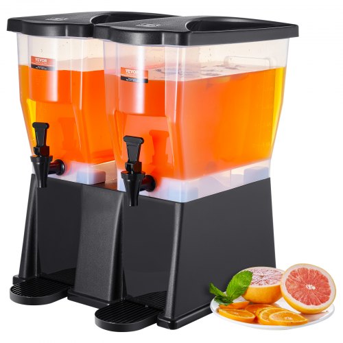 VEVOR Beverage Dispenser, 3 Gallon x 2 Drink Dispensers for Parties, Plastic Juice Dispenser with Stand Spigot Lid, Iced Tea Lemonade Juice Water Dispenser, for Restaurants, Hotels, Parties