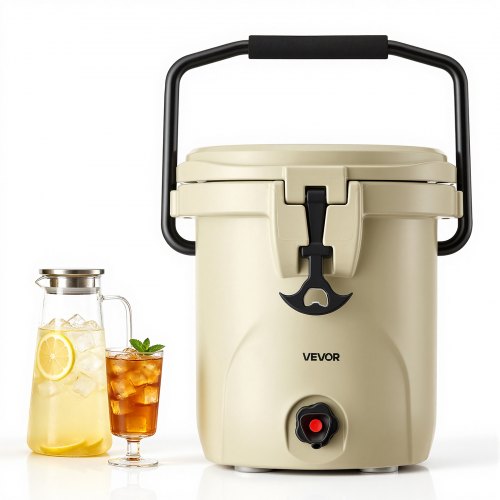 VEVOR Insulated Beverage Dispenser 13 Liters Hot and Cold Beverage Server, for Camping Outdoor Events Parties, Leakproof Ice Water Drink Cooler, with Easy Pour Spigot, Latched Lid, Portable Handle