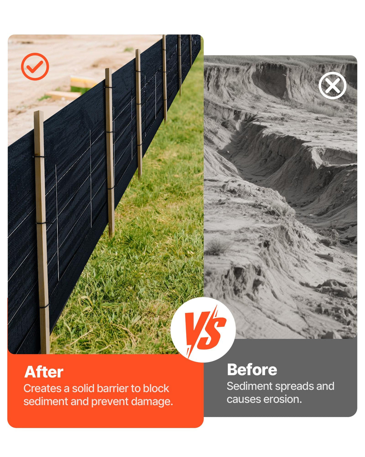 VEVOR Silt Fence Fabric Rolls