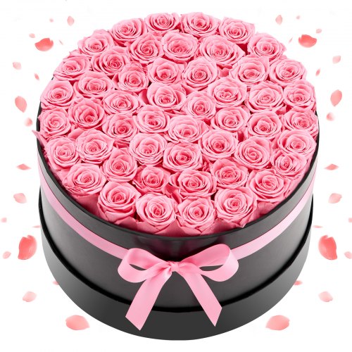 VEVOR Forever Flowers, 50 Preserved Roses in a Box, Eternal Flowers Immortal Bouquet Birthday Present for Delivery Prime Women Her Wife Mothers, Anniversary, Valentine's Day,Christmas, Sweet Pink