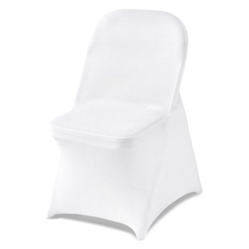 VEVOR 150 Pcs White Chair Covers, Polyester Spandex Chair Cover, Stretch Slipcovers for Wedding Party Dining Banquet Flat-Front Chair Covers, Fits Chair Measures up to 17.72 x 18.11 x 30.31 inch