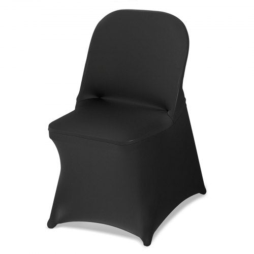 VEVOR 150 Pcs Black Chair Covers, Polyester Spandex Chair Cover, Stretch Slipcovers for Wedding Party Dining Banquet Flat-Front Chair Covers, Fits Chair Measures up to 17.72 x 18.11 x 30.31 inch