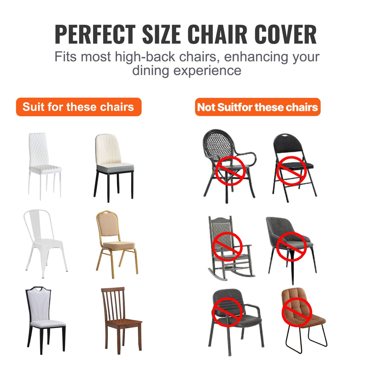 VEVOR Stretch Spandex Folding Chair Covers, Universal Fitted Chair Cover, Removable Washable Protective Slipcovers, for Wedding, Holiday, Banquet, Party, Celebration, Dining (30PCS Black)