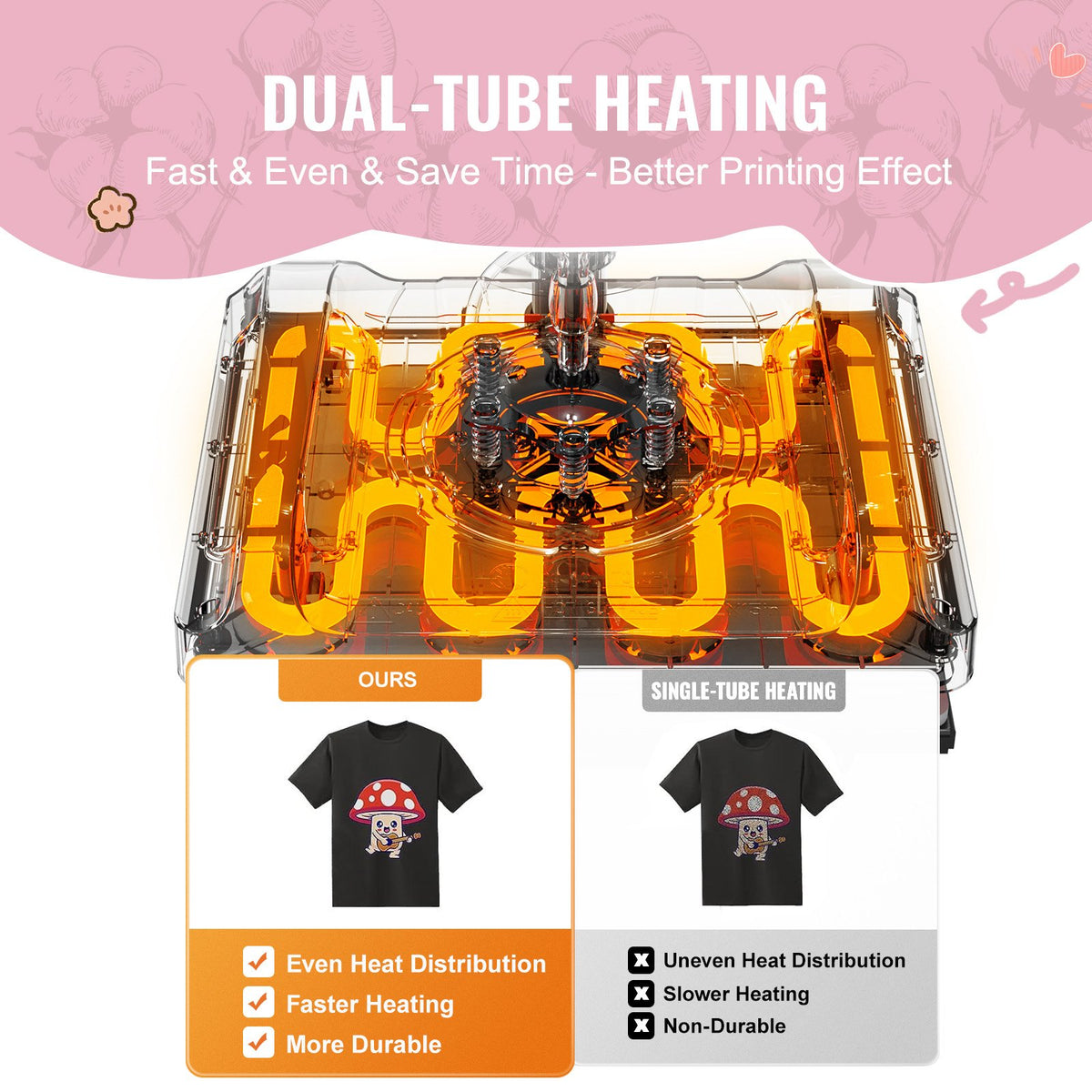 VEVOR 8 in 1 Heat Press Machine 38x38 cm 850.5 g Tumbler Press T-Shirts Black