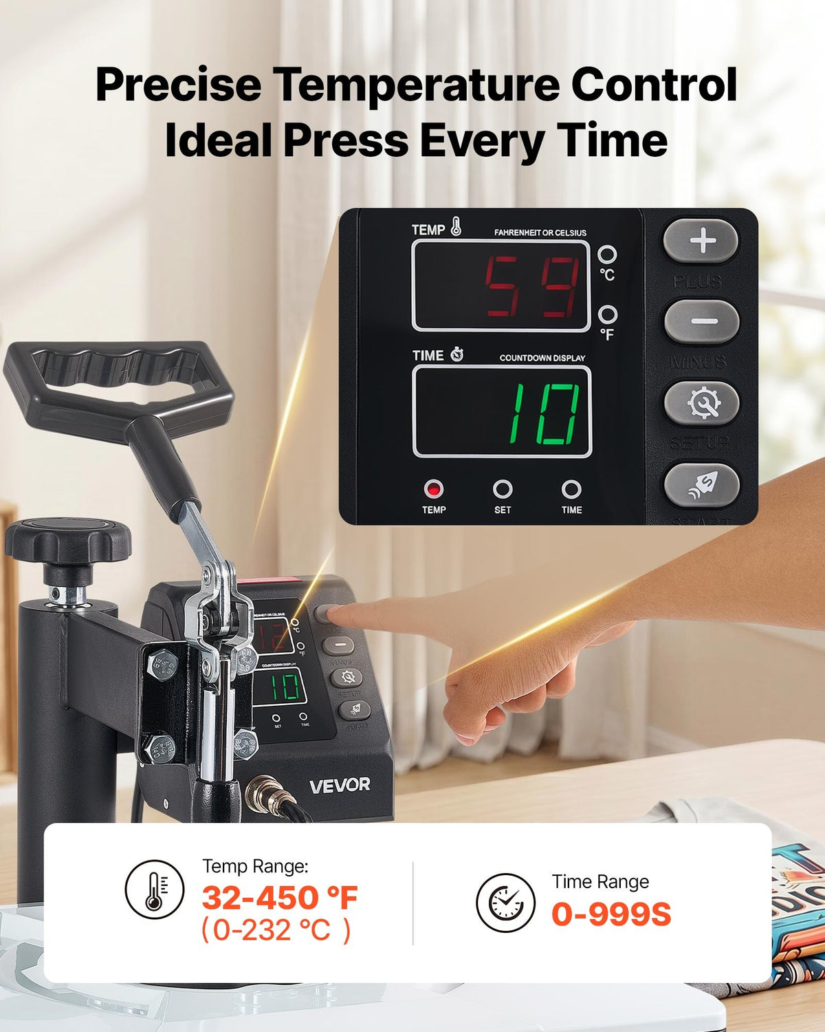 VEVOR Heat Press Machine 29 x 38 cm 5-in-1 Combo Sublimation Press Machine, Heat Up Fast and Even, Digital Precise Time and Temp Control, Multi-Function, for T-Shirts, Mugs, Tumblers, Caps, Plates