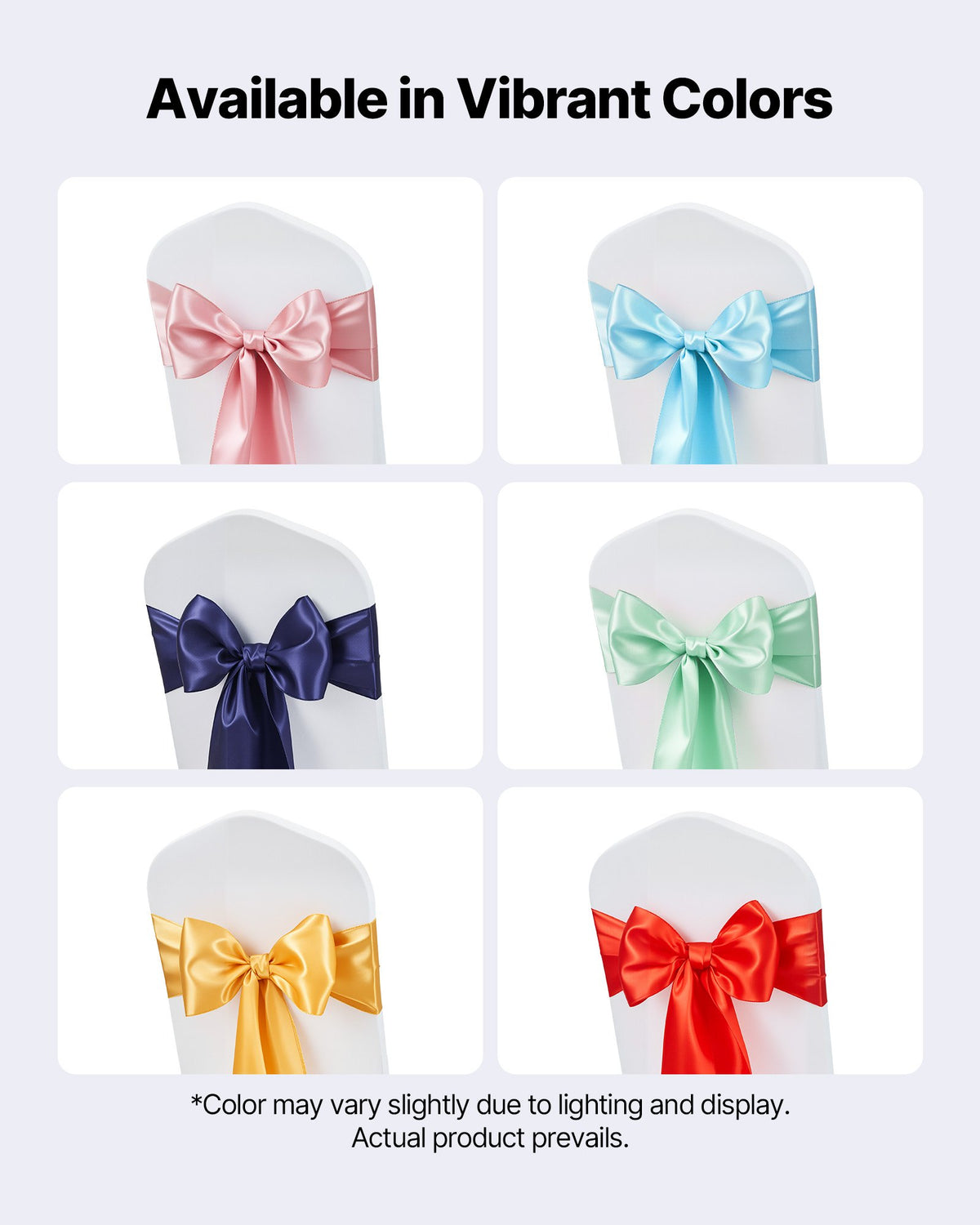 VEVOR Satin Chair Sashes Bows, 50PCS Chair Ribbon Ties Back Sash, 7 x 108 inch, Navy Blue Wedding Reception Decoration, for Wedding Ceremony Baby Shower Party Events Banquet Chair Cover Decoration