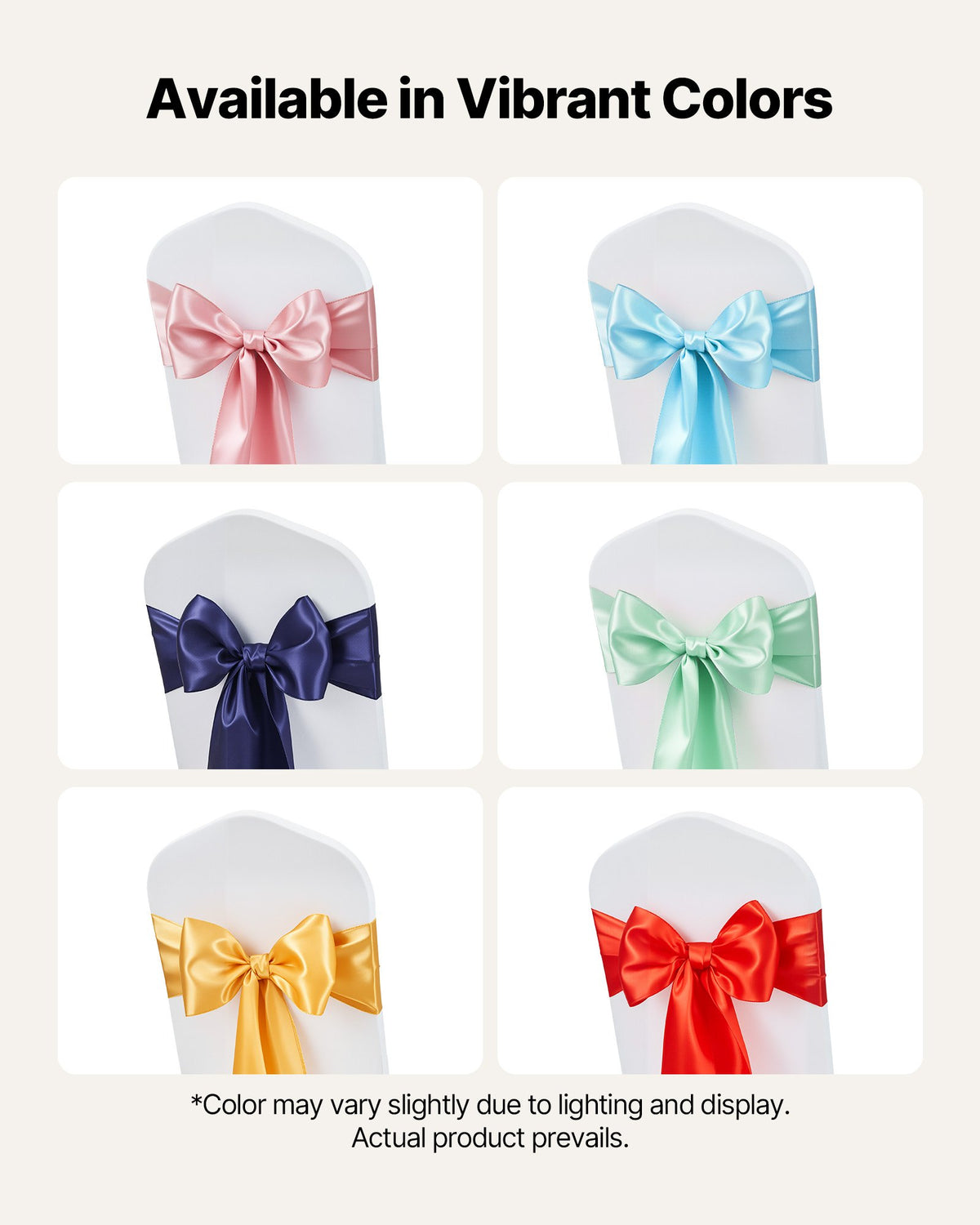 VEVOR Satin Chair Sashes Bows, 100PCS Chair Ribbon Ties Back Sash, 7 x 108 inch, Gold Wedding Reception Decoration, for Wedding Ceremony Baby Shower Party Events Banquet Chair Cover Decoration