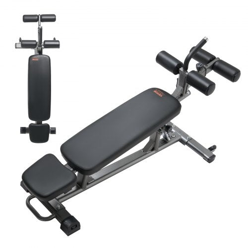 VEVOR Sit Up Bench, Decline Ab Bench with Reverse Crunch Handle, with 4 Adjustable Height Settings, Heavy Duty Steel, 453 Kg Capacity, for Home Gym Workouts, Strength Training, Full Body Muscles