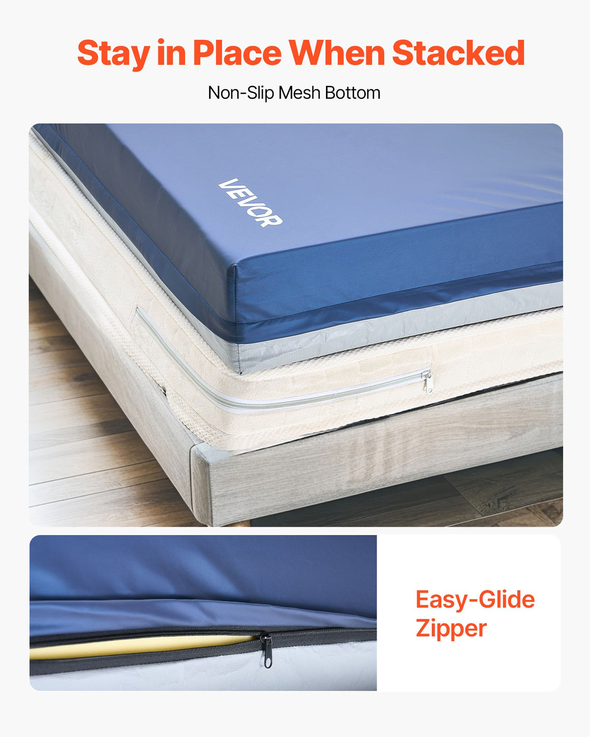 VEVOR Hospital Bed Mattress, 227 kg Load, Long Term Care Pressure Redistribution Medical-Grade Dual Layer Foam Mattress, Waterproof for Bedsore Treatment Nursing Homes & Home Care, 914 x 2030 x 153 mm