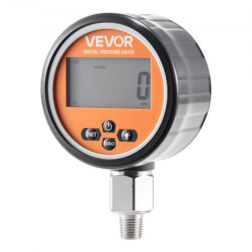 VEVOR Digital Hydraulic Pressure Gauge, 0-700 Bar (0-10000 PSI) Hydraulic Pressure Sensor, Manometer Tester with NPT Base Entry for Excavator Construction Machinery, Waterproof Stainless Steel Housing